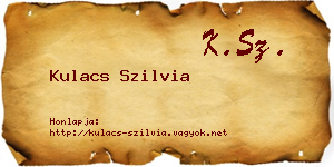Kulacs Szilvia névjegykártya
